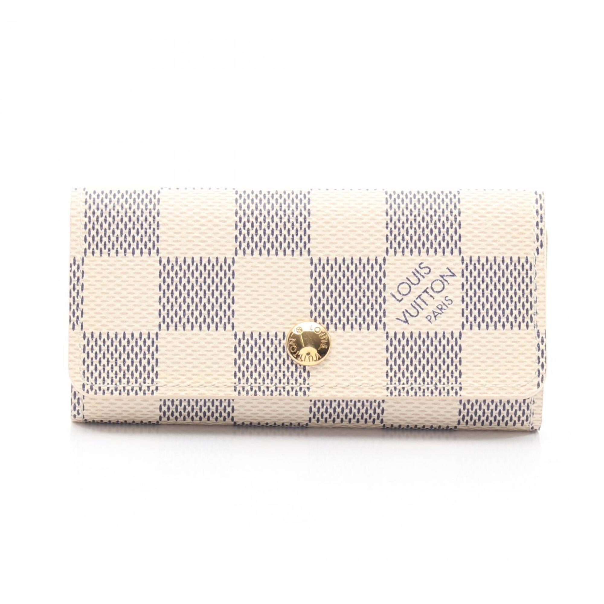 Louis Vuitton Multicles 4 Damier Azur 4Ring Key Case Leather Accessory Wom